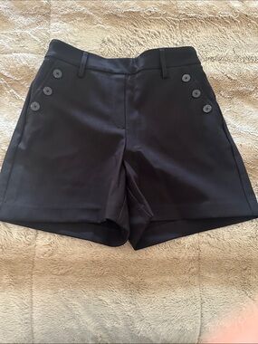 Rachel Zoe High-Waist Black Button Accent Shorts